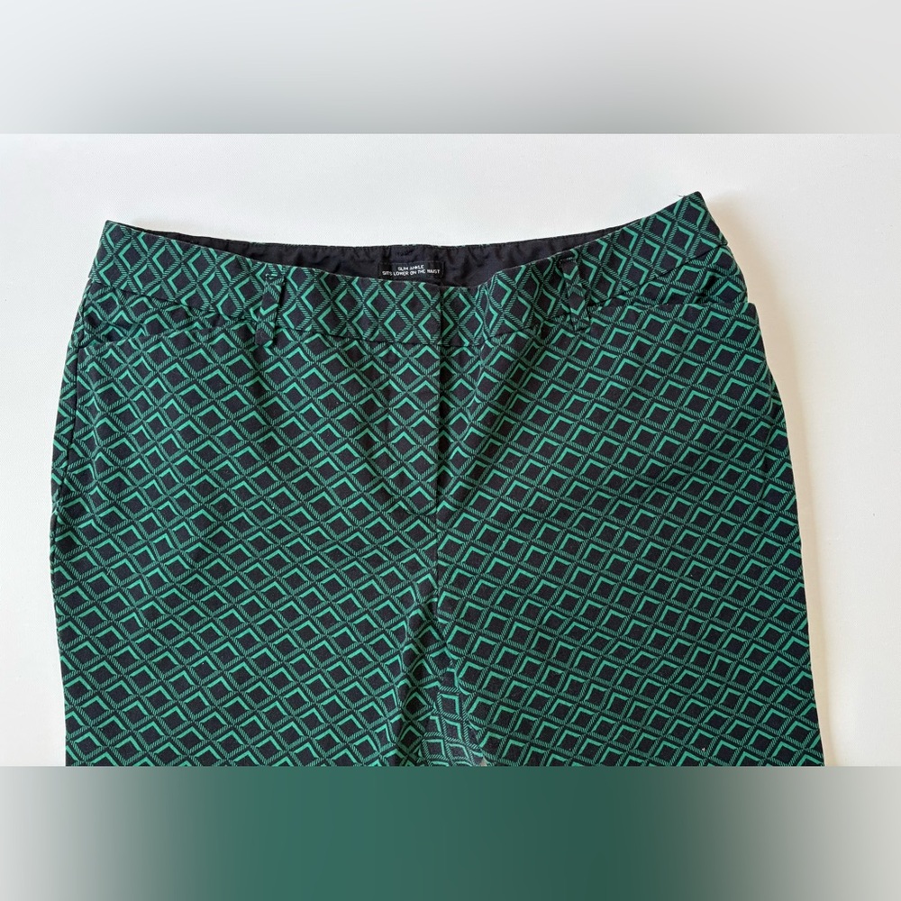 Worthington Black and Green Patterned Ankle Slim Pants - Picture 3 of 12